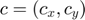 $$ c = (c_x, c_y)$$