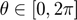 $$\theta \in [0,2\pi]$